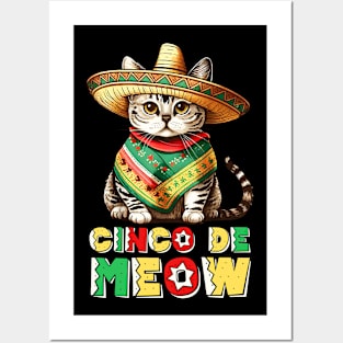 Fiesta Squad Funny Mexican Cat Fiesta Party Cinco De Meow Posters and Art